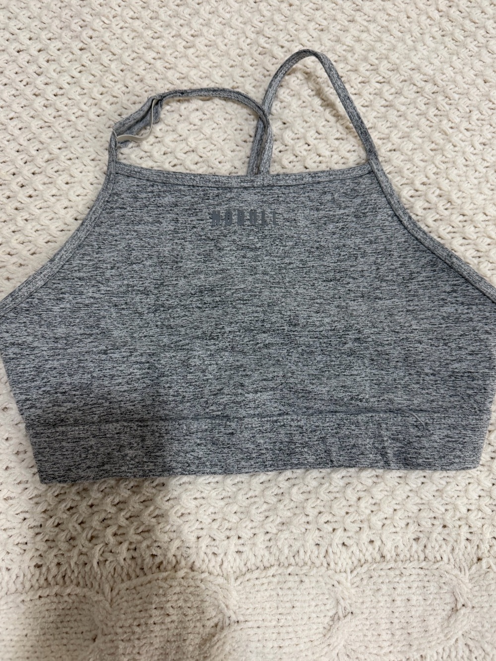 NOBULL Gray Women's High-Neck Sports Bra - Comfortable Everyday Support